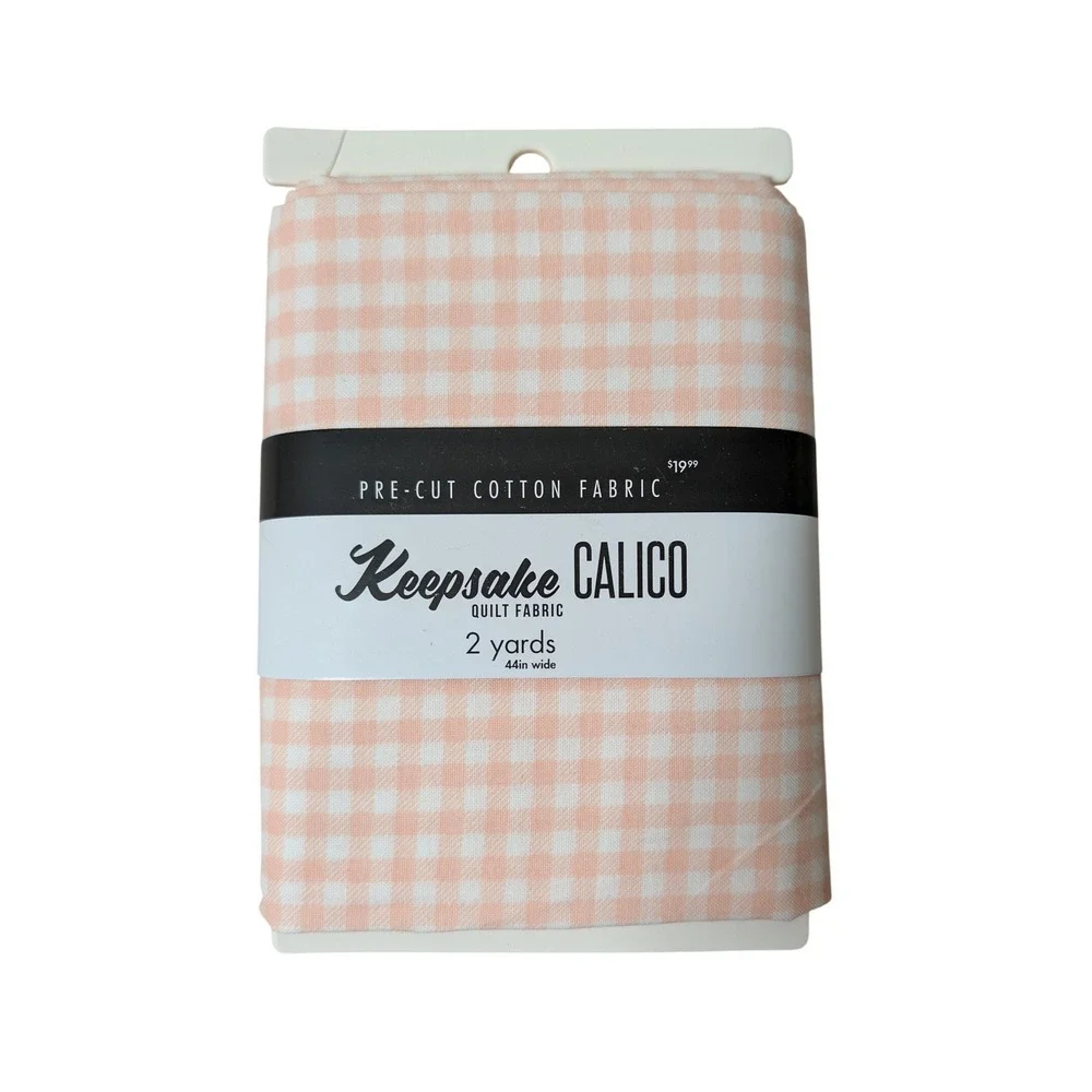 Keepsake Calico Pre-Cut Cotton Quilt Fabric 2 Yards 44in Wide Pink Gingham Check